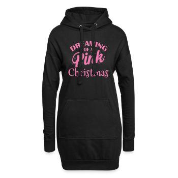 Rêver d’un Noël rose Weihnachten - Sweat-shirt à capuche long Femme - noir - Devant