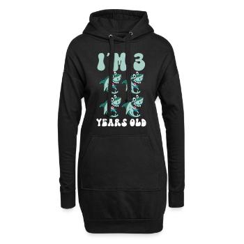 Ce petit chasseur de mégalodon a 4 ans - - Sweat-shirt à capuche long Femme - noir - Devant