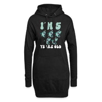 Ce petit chasseur de mégalodon a 5 ans - - Sweat-shirt à capuche long Femme - noir - Devant