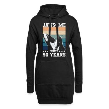 Jawsome seit 50 Jahren - Megalodon-Hai 50. - Hoodie-Kleid - Schwarz - Vorne