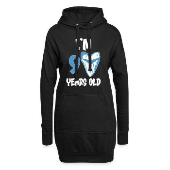 J’ai 9 ans - Megalodon tooth shark 9. - Sweat-shirt à capuche long Femme - noir - Devant