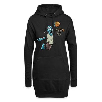 Zombie, Der Basketball Spielt Sport Gruseliges - Hoodie-Kleid - Schwarz - Vorne