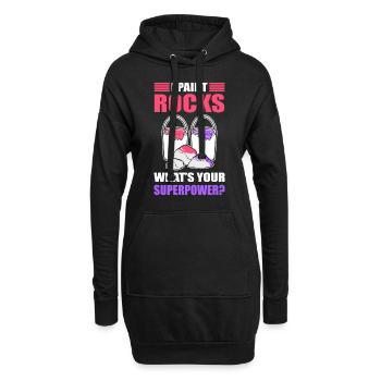 I Paint Rocks What's Your Superpower Rock Painting - Hoodie-Kleid - Schwarz - Vorne