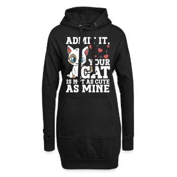 Katzenbesitzer Katze Katzenliebhaber Lustig - Hoodie-Kleid - Schwarz - Vorne