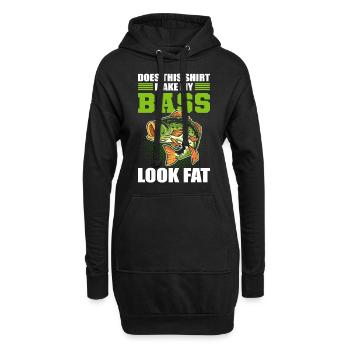 Does This Shirt Make My Bass Look Fat Fish Bass - Hoodie-Kleid - Schwarz - Vorne