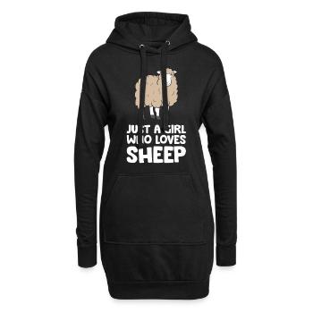 Just a Girl Who Loves Sheep Schaf Bauernhof Tier - Hoodie-Kleid - Schwarz - Vorne