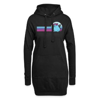 Retro Capybara With Sunglasses Vintage Capibara - Hoodie Dress - black - Front