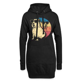 Retro Capybara With Sunglasses Vintage Capibara - Hoodie Dress - black - Front