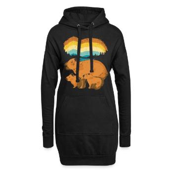 Retro Capybara With Sunglasses Vintage Capibara - Hoodie Dress - black - Front