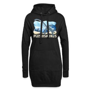 Plesiosaurus Dinosaur - Hoodie-Kleid - Schwarz - Vorne