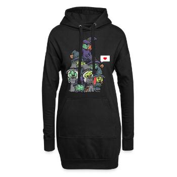 Drôles de sorcières Effrayantes Halloween - Sweat-shirt à capuche long Femme - noir - Devant