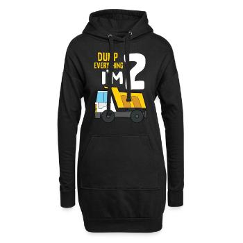 Dump Everything I’m 2 Anniversaire Construction 2ème - Sweat-shirt à capuche long Femme - noir - Devant