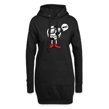 Fußball Ball Sport Sturkopf Fußballspieler Männer - Hoodie-Kleid - Schwarz - Vorne