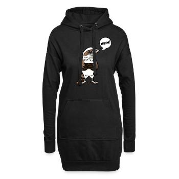 Lachender Hans Vogel Jägerliest Stur Nein - Hoodie-Kleid - Schwarz - Vorne
