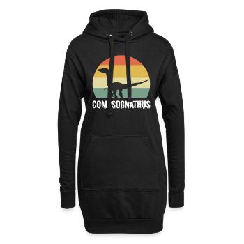 Compsognathus Dinosaur - Hoodie-Kleid - Schwarz - Vorne