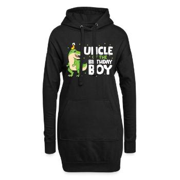 Oncle de l’enfant d’anniversaire Dinosaur - Sweat-shirt à capuche long Femme - noir - Devant