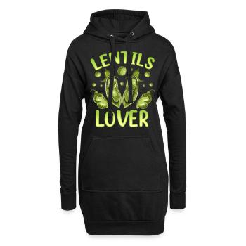 Amoureux des lentilles Amateurs de lentilles Nourriture Lentilles - Sweat-shirt à capuche long Femme - noir - Devant