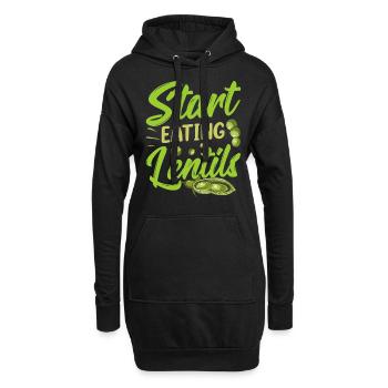 Fang an Linsen zu essen Linse Linsensuppe - Hoodie-Kleid - Schwarz - Vorne
