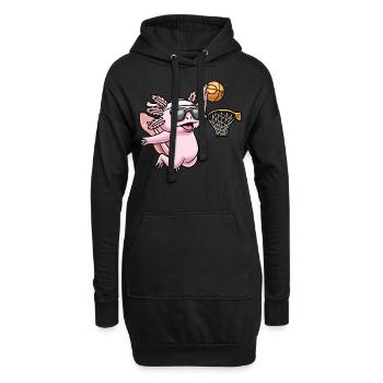 Axolotl Basketball Spieler Sport Basketballer - Hoodie-Kleid - Schwarz - Vorne