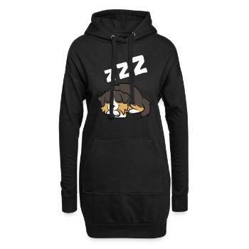 Berger australien endormi - Sweat-shirt à capuche long Femme - noir - Devant