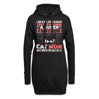 Propriétaire de chat Propriétaire de chat Maman de chat - Sweat-shirt à capuche long Femme - noir - Devant