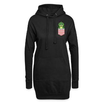 Triceratops Dinosaur In Pocket - Hoodie-Kleid - Schwarz - Vorne
