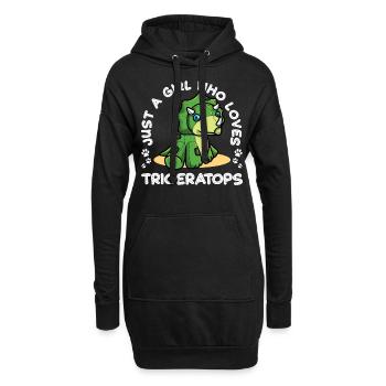 Triceratops Dinosaurier Mädchen - Hoodie-Kleid - Schwarz - Vorne