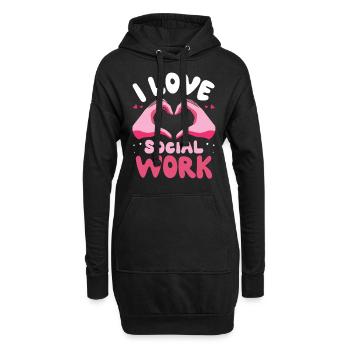 Ich Liebe Sozialarbeit Sozialarbeiter Ausbildung - Hoodie-Kleid - Schwarz - Vorne