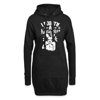 Je me suis battu avec un kangourou kangourou - Sweat-shirt à capuche long Femme - noir - Devant
