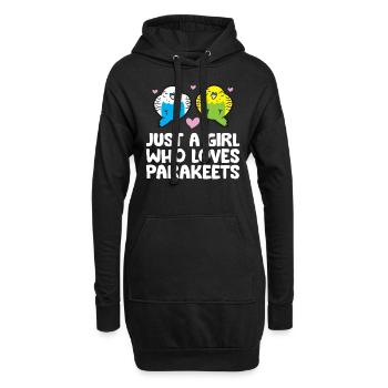 Just a Girl Who Loves Parakeets - Hoodie-Kleid - Schwarz - Vorne