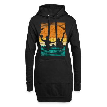 Retro Wasserball Vintage Wassersport - Hoodie-Kleid - Schwarz - Vorne