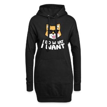 Akita Welpe Ich mache was ich will Lustiger Akita - Hoodie-Kleid - Schwarz - Vorne