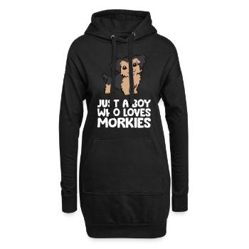 Nur ein Junge, der Morkie-Hunde liebt - Hoodie-Kleid - Schwarz - Vorne