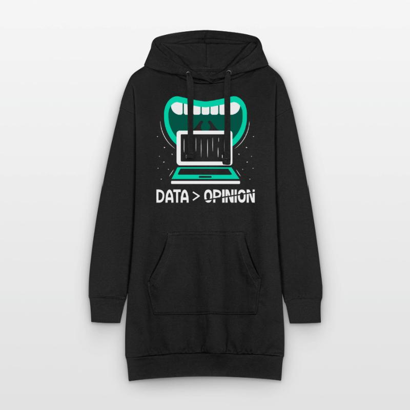 Data > Opinion Code Programmierer Coder Coding Hoodie-Kleid