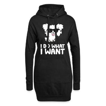Morkie Welpe Ich mache was ich will Lustiger - Hoodie-Kleid - Schwarz - Vorne