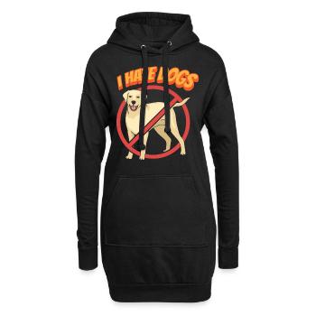 Ich Hasse Hunde Katze Haustier Liebhaber Katzen - Hoodie-Kleid - Schwarz - Vorne