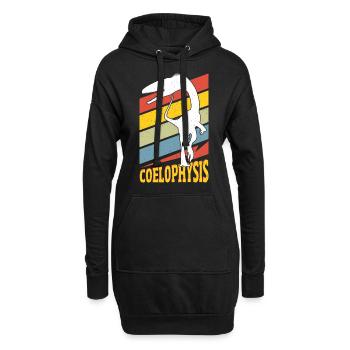 Coelophysis Dinosaur - Hoodie-Kleid - Schwarz - Vorne