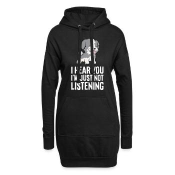 Je t’entends je n’écoute tout simplement pas l’amour havanais - Sweat-shirt à capuche long Femme - noir - Devant