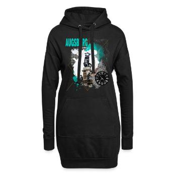 Augsburg Deutschland Stadt Skyline Vintage Retro - Hoodie-Kleid - Schwarz - Vorne