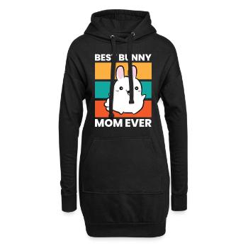 Meilleure maman jamais mignonne lapin maman - Sweat-shirt à capuche long Femme - noir - Devant
