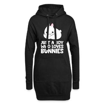 Juste un garçon qui aime les lapins - Sweat-shirt à capuche long Femme - noir - Devant
