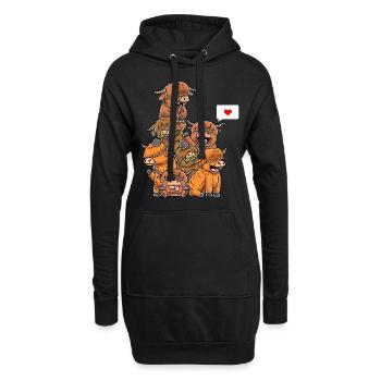 Drôle de bétail écossais des Highlands - Sweat-shirt à capuche long Femme - noir - Devant