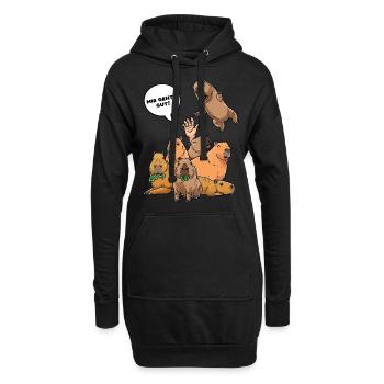 Lustig Capybara Wasserschwein Nagetier - Hoodie-Kleid - Schwarz - Vorne