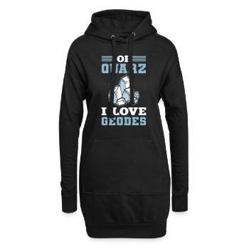 Of Quarz I Love Geodes Mineral Collecting Ores - Hoodie-Kleid - Schwarz - Vorne
