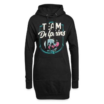 Team Delfine Delphine Delfin Delphin Liebhaber - Hoodie-Kleid - Schwarz - Vorne