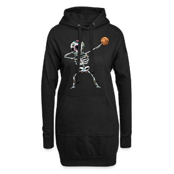 Dabbing Sugar Skull Skeleton Basketball - Sweat-shirt à capuche long Femme - noir - Devant