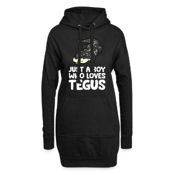 Nur ein Junge, der Tegus liebt Argentinischer - Hoodie-Kleid - Schwarz - Vorne