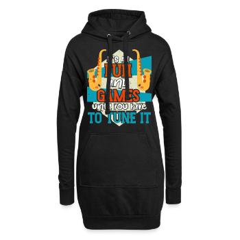 Saxophoniste Saxophoniste Saxophoniste - Sweat-shirt à capuche long Femme - noir - Devant