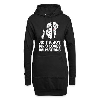 Juste un garçon qui aime les Dalmatiens - Sweat-shirt à capuche long Femme - noir - Devant