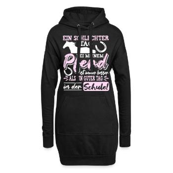 Pferd Reiten Lustige Reiter Sprüche Reiterin - Hoodie-Kleid - Schwarz - Vorne